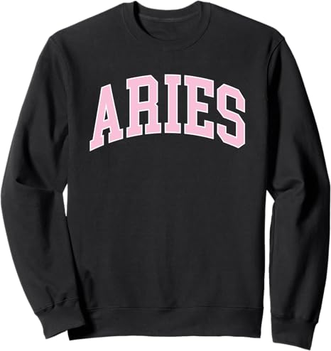 Aries Zodiac Horoscope Pink Retro Preppy Throwback Womens Sweatshirt - Aries Sweatshirt for men
