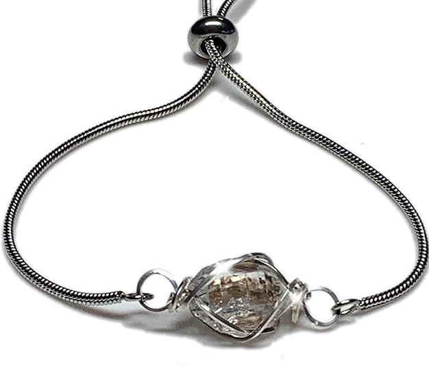 Handmade Birthstone Jewelry - Authentic Crystal - Silver Wire - Aries Bracelet for men