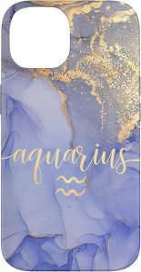 iPhone 14 Aquarius Star Zodiac Sign Constellation Astrology Purple Case - Aquarius Phone Case for men