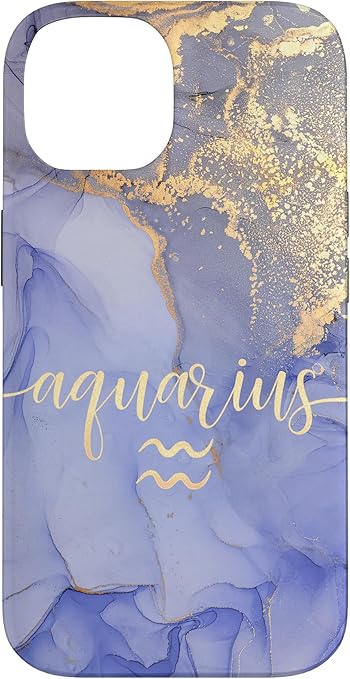iPhone 14 Aquarius Star Zodiac Sign Constellation Astrology Purple Case - Aquarius Phone Case for men