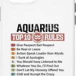 iPhone 14 Pro Max Zodiac Sign Funny Top 10 Rules Of Aquarius Graphic Case - Aquarius Phone Case for men