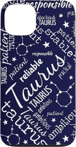Taurus Zodiac Sign Astrology Night Sky Dark Blue Pattern Case for iPhone 13 - Taurus Phone Case for men
