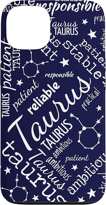 Taurus Zodiac Sign Astrology Night Sky Dark Blue Pattern Case for iPhone 13 - Taurus Phone Case for men