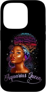 Aquarius Queen Zodiac Gift December January Girl Diva Birthd Case for iPhone 14 Pro - Aquarius Phone Case for men