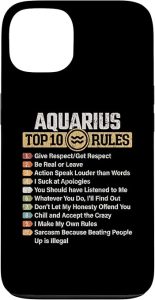 Zodiac Sign Funny Top 10 Rules Of Aquarius Graphic Case for iPhone 13 - Aquarius Phone Case for men