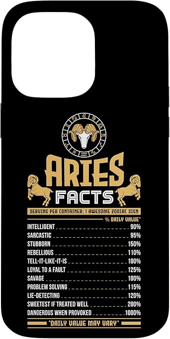 Aries Zodiac Facts Traits Horoscope Sign Gift Case for iPhone 14 Pro Max - Aries Phone Case for men
