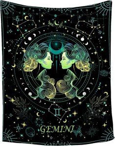 Gemini Blanket Gifts Decor for Boys/Girls - Ultra Soft Flannel Blanket for Home Decor - Plush Warm Cozy Bed Blanket for Couch/Bed/Living Room,30"x40"-Toddlers/Crib Size - Gemini Blanket for men