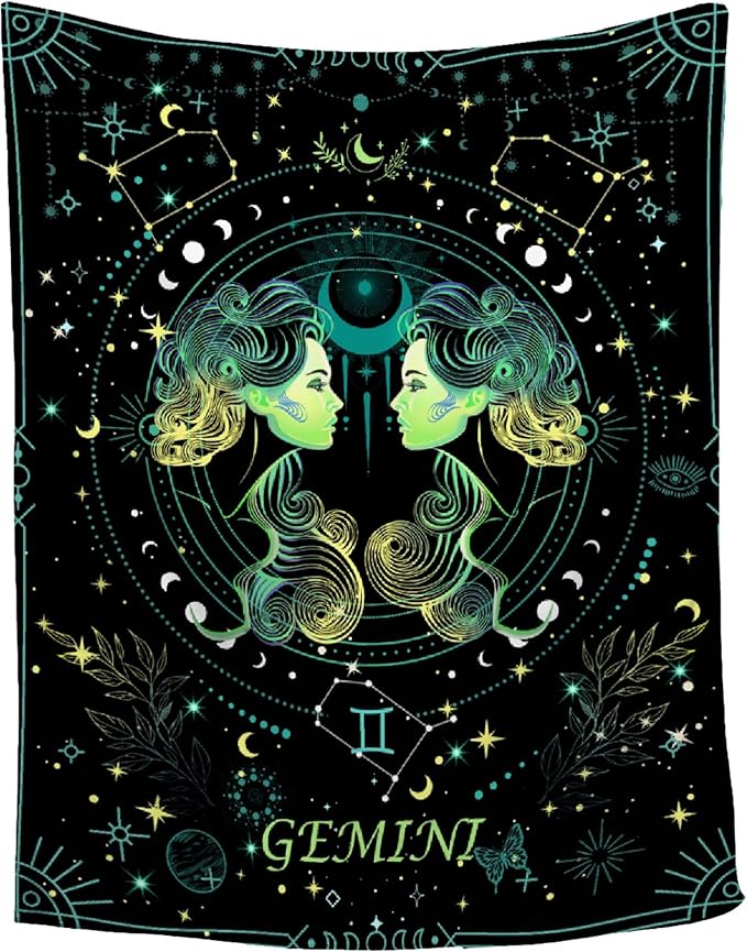 Gemini Blanket Gifts Decor for Boys/Girls - Ultra Soft Flannel Blanket for Home Decor - Plush Warm Cozy Bed Blanket for Couch/Bed/Living Room,30"x40"-Toddlers/Crib Size - Gemini Blanket for men