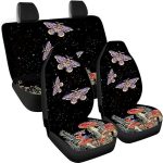 Mushroom Butterfly Car Seat Covers Front Rear Seat Cover Cloth Polyester Fabric Seat Pads for Car Decorative, Vehicle Interior Accessories,Auto Essentials for Cars Trucks and SUVs - Scorpio Car Seat Cover for men