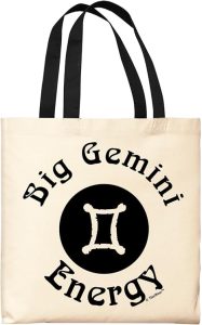 Big Zodiac Energy Choose Your Zodiac Sign Small Canvas Tote Bag - Gemini Canvas for men