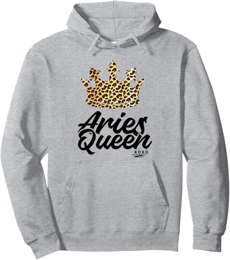 Aries Queen Horoscope Astrological Sign Leopard Birthday Pullover Hoodie - Aries Hoodie for men