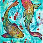 Trademark Fine Art Canvas Wall Art - Dean Russo 'Pisces Fish' Wall Art for Living Room, Bedroom, or Office Décor 35 x 47 Inches - Pisces Canvas for men