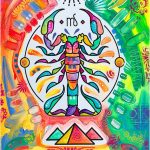 Trademark Fine Art Canvas Wall Art - Dean Russo 'Scorpio' Wall Art for Living Room, Bedroom, or Office Décor 18 x 24 Inches - Scorpio Canvas for men