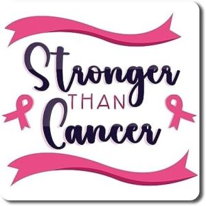Magnet Me Up Stronger Than Cancer Breast Cancer Awareness Magnet Decal, 5x5 inch, Heavy Duty Automotive Magnet for Car Truck SUV Or Any Other Magnetic Surface - Cancer Car Accessories for men