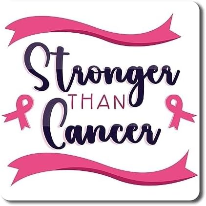 Magnet Me Up Stronger Than Cancer Breast Cancer Awareness Magnet Decal, 5x5 inch, Heavy Duty Automotive Magnet for Car Truck SUV Or Any Other Magnetic Surface - Cancer Car Accessories for men