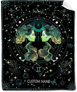 Custom Gemini Blanket | Personalized Constellation Blanket Gifts | Astrology Decor Flannel Blanket | Personalized Gifts Astrology Blanket for Birthday Christmas | 30"x40"-Toddlers/Crib Size - Gemini Blanket for men