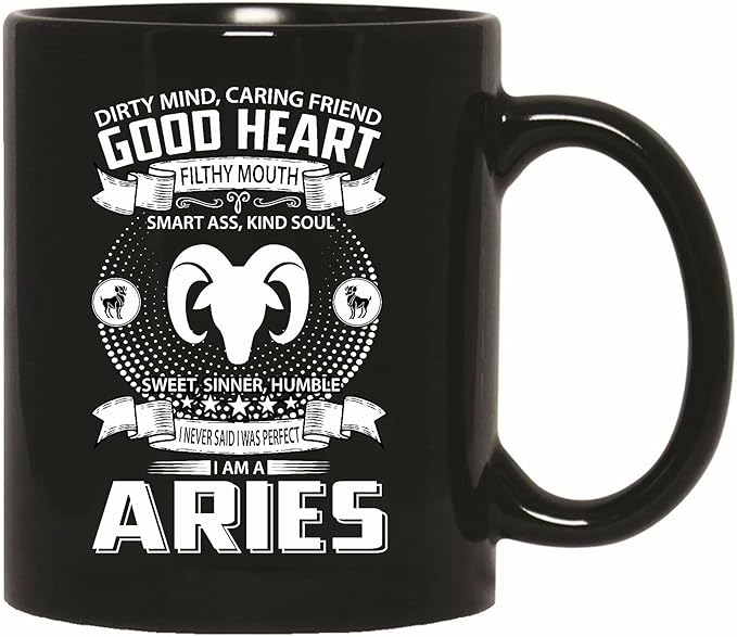 Aries Zodiac Sign Mug Gift Birthday Astrology Horoscope 11oz 15oz Black Coffee Mug - Aries Mug for men