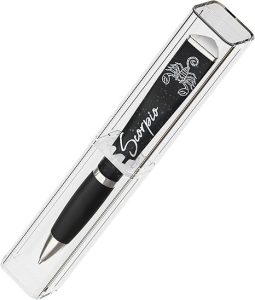 ANINKABOVE Zodiac Sign Ballpoint Pen Gift (3-sided pen in acrylic case), Cool Pens Constellation Design, Pretty Star Sign Gifts - Fancy Pens Great Astrology Gifts for Women and Men (Scorpio Pen) - Scorpio Products for men