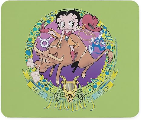 CafePress Betty Boop Zodiac Sign Taurus Non-Slip Rubber Gaming Mousepad - Taurus for men