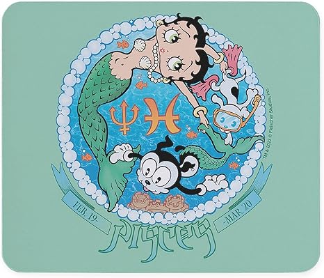 CafePress Betty Boop Zodiac Sign Pisces Non-Slip Rubber Gaming Mousepad - Pisces for men