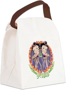 CafePress Betty Boop Zodiac Sign Gemini Canvas Lunch Bag with Strap Handle - Gemini Canvas for men
