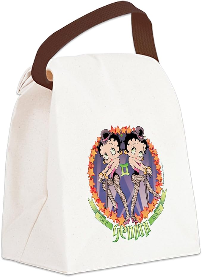 CafePress Betty Boop Zodiac Sign Gemini Canvas Lunch Bag with Strap Handle - Gemini Canvas for men