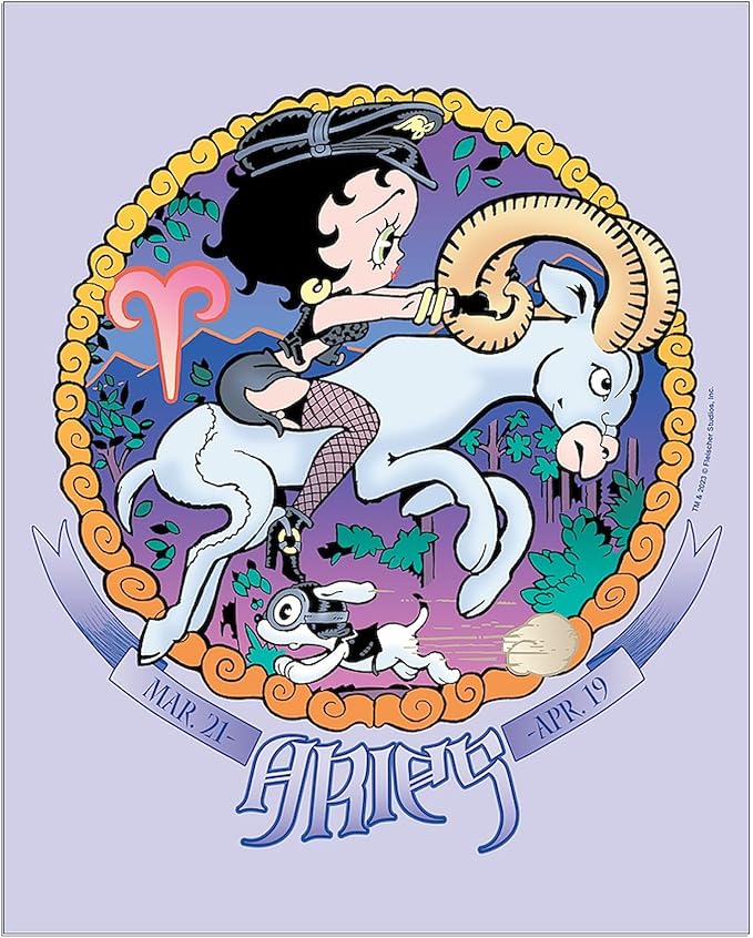 CafePress Betty Boop Zodiac Sign Aries 16"x20" Poster on Heavy Semi-Gloss Paper - Aries Poster for men