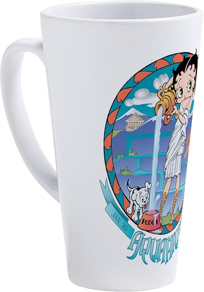 CafePress Betty Boop Zodiac Sign Aquarius 17 oz Latte Mug - Aquarius Mug for men