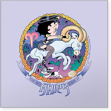 CafePress Betty Boop Zodiac Sign Aries Square Bumper Sticker Car Decal - Aries Sticker for men