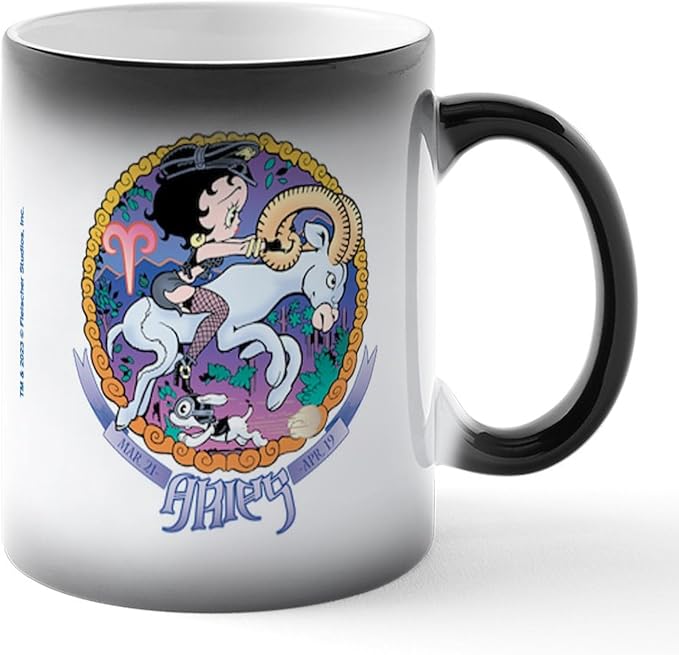 CafePress Betty Boop Zodiac Sign Aries Ceramic Magic Mug Coffee, Tea Cup 11 oz - Aries Mug for men