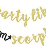 Party Like a Scorpio Banner - Zodiac Birthday Party Decorations, Glitter Gold Pre-Strung Handmade Party Decorations - Scorpio Products for men