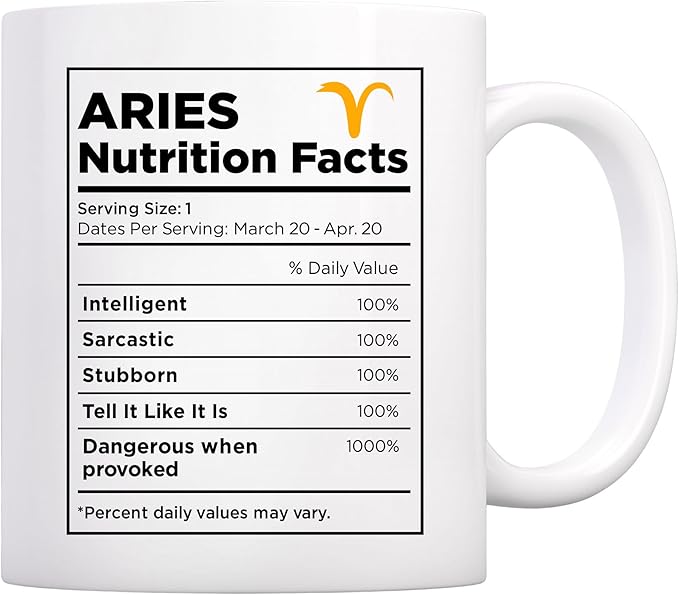 Aries Mug Nutrition Facts Mug, Aries Zodiac Sign, Gift For Aries - Aries Mug for men