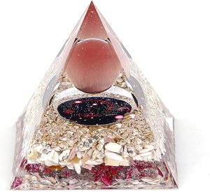 Unique Handmade Constellation Positive Energy Orgonite Pyramid Decoration Scorpio Cat's Eye Stone Crystal Pyramid Ornaments for Office/Living Room/Bedroom/Yoga(Scorpio) - Scorpio Products for men