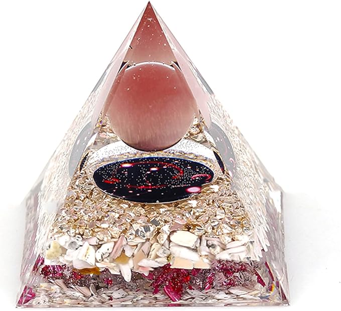Unique Handmade Constellation Positive Energy Orgonite Pyramid Decoration Scorpio Cat's Eye Stone Crystal Pyramid Ornaments for Office/Living Room/Bedroom/Yoga(Scorpio) - Scorpio Products for men