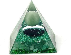 Unique Green Constellation Positive Energy Orgonite Pyramid Decoration Sagittarius Cat's Eye Stone Crystal Pyramid Ornaments for Office/Living Room/Bedroom/Yoga(Sagittarius) - Sagittarius Home Decor for men