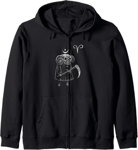 Aries Zodiac Sign Zip Hoodie - Aries Hoodie for men