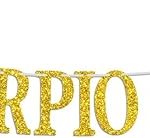 Big Scorpio Energy Banner, Scorpio Season Oct/Nov. Birthday Cake Decor - 12 Constellation Theme Birthday Party Decorations Supplies, Gold Glitter - Scorpio Accessories for men