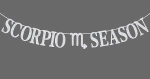 Scorpio Season Banner, Big Scorpio Energy Bunting Sign, 12 Constellation Theme Happy Birthday October/November Horoscope Birthday Party Decorations Supplies, Silver Glitter - Scorpio Canvas for men