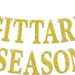 Sagittarius Season Banner, Big Sagittarius Energy Bunting Sign, 12 Constellation Theme Happy Birthday November/December Horoscope Birthday Party Decorations Supplies, Gold Glitter - Sagittarius Home Decor for men