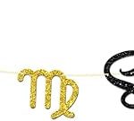Black Glitter Virgo Season Banner, Big Virgo Energy Sign Bunting Decor for Constellations Themed Birthday Party Decoration, Zodiac Astrology Birthday Party Garland - Virgo Poster for men