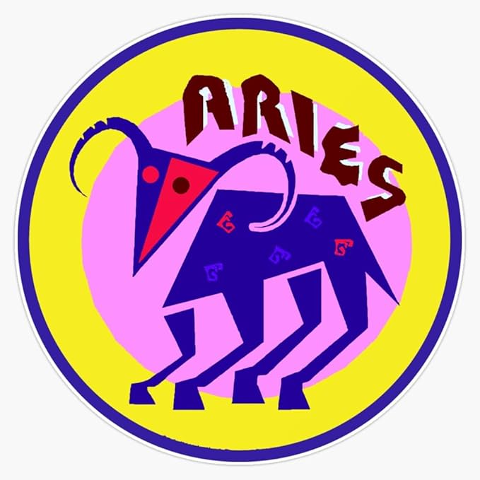Aries Zodiac Cartoon Sign Sticker Vinyl Waterproof Sticker Decal Car Laptop Wall Window Bumper Sticker 5" - Aries Sticker for men