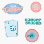 Cancer Astrology Sign Pack Sticker Vinyl Waterproof Sticker Decal Car Laptop Wall Window Bumper Sticker 5" - Cancer Car Accessories for men