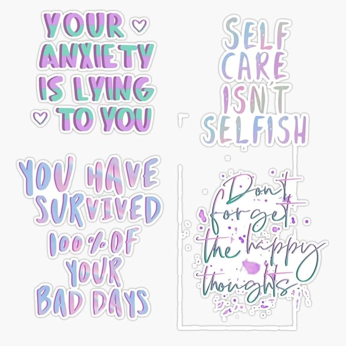 Mental Health Reminders Pack Sticker Vinyl Waterproof Sticker Decal Car Laptop Wall Window Bumper Sticker 5" - Scorpio Sticker for men