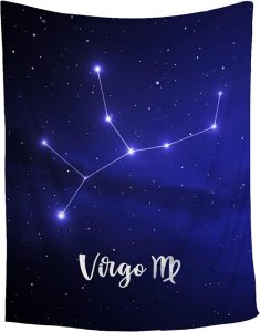 Virgo Zodiac Blanket Virgo Constellation Blanket - Astrology Gifts for Women Men - Zodiac Sign Throw Blanket for Birthday - Astrology Decor for Couch/Bed/Living Room,40"x50"-Kids/Throw Size - Virgo Blanket for men