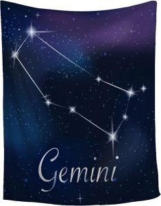 Constellation Zodiac Gemini Blanket - Gemini Zodiac Gifts for Women/Men - Gemini Decor for Couch/Bed/Living Room - Zodiac Sign Throw Blanket for Birthday Gifts,30"x40"-Toddlers/Crib Size - Gemini Blanket for men
