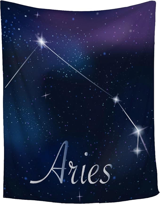 Constellation Zodiac Aries Blanket - Aries Zodiac Gifts for Women/Men - Aries Decor for Couch/Bed/Living Room - Zodiac Sign Throw Blanket for Birthday Gifts,30"x40"-Toddlers/Crib Size - Aries Blanket for men