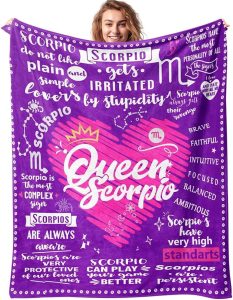 Scorpio Gifts, Scorpio Gifts Women Blankets, Scorpio Gift, Scorpio Birthday Gifts, Gifts for Scorpio Women, Scorpio Zodiac Gifts Throw Blanket 50 * 60 in - Scorpio Products for men