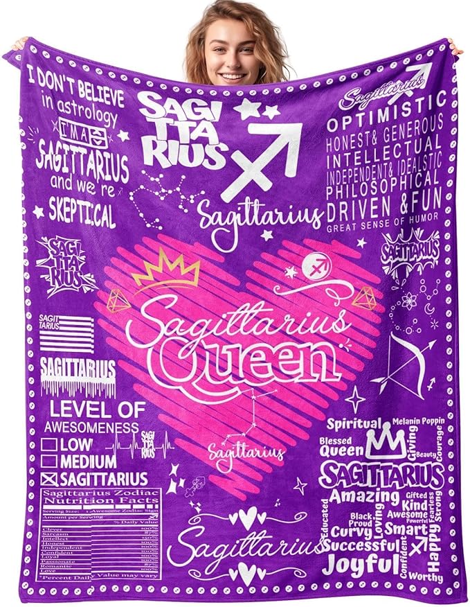 Sagittarius Gifts: Zodiac Throw Blanket for Sagittarius Women, 50 * 60 in - Sagittarius Home Decor for men