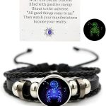 Zodiac Signs Spirit Bracelet Zodiac Bracelet for Women Men Adjustable 12 Constellation Bracelet Multilayer Zodiac Black Leather Bracelets Zodiac Sign Wrap Bracelet for Women Men Birthday Jewelry - Scorpio Products for men