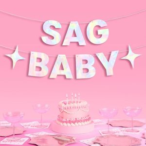 xo, Fetti Sagittarius Baby Birthday Party Iridescent Foil Banner - 5 Ft. | Zodiac Sagittarius, Horoscope, Astrology Bday Party Decorations Gift - Sagittarius Home Decor for men